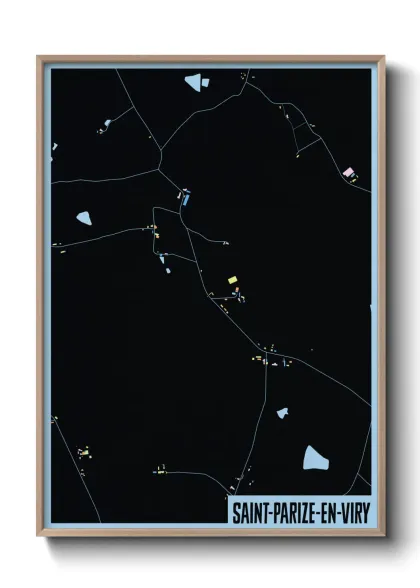 Une affiche de carte sur Saint-Parize-en-Viry