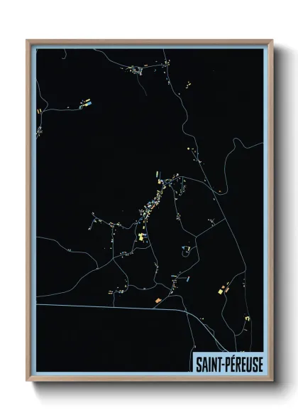 Une affiche de carte sur Saint-Péreuse