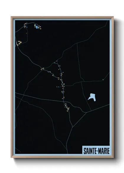 Une affiche de carte sur Sainte-Marie