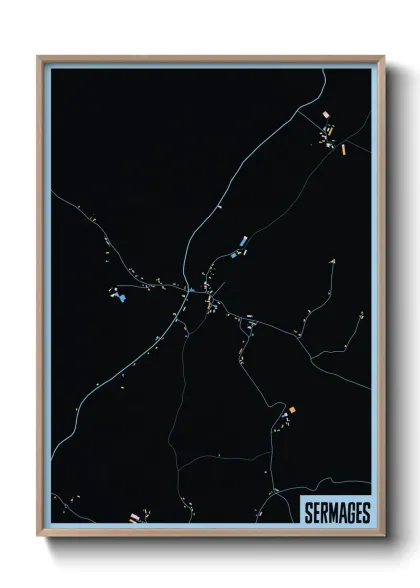 Une affiche de carte sur Sermages