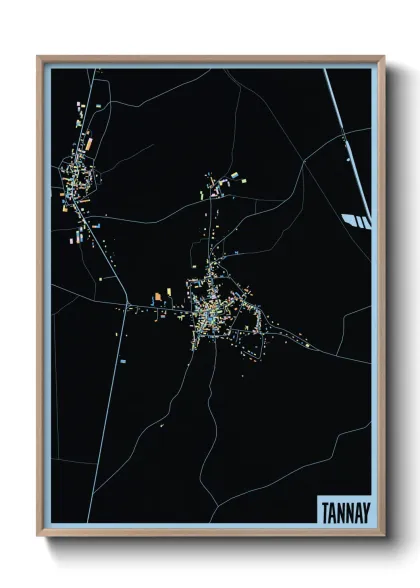 Une affiche de carte sur Tannay