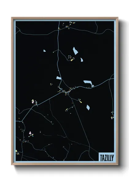 Une affiche de carte sur Tazilly