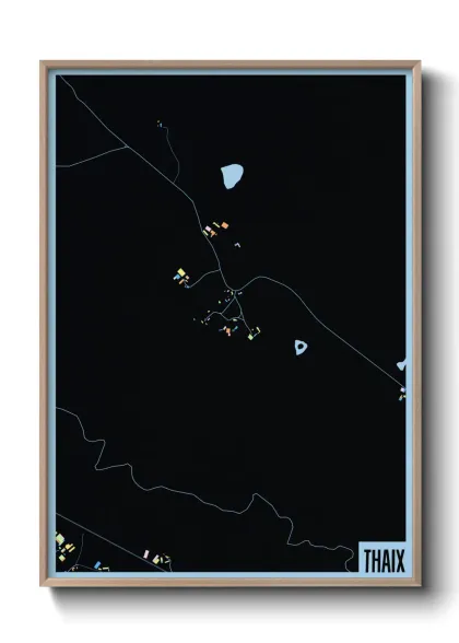 Une affiche de carte sur Thaix