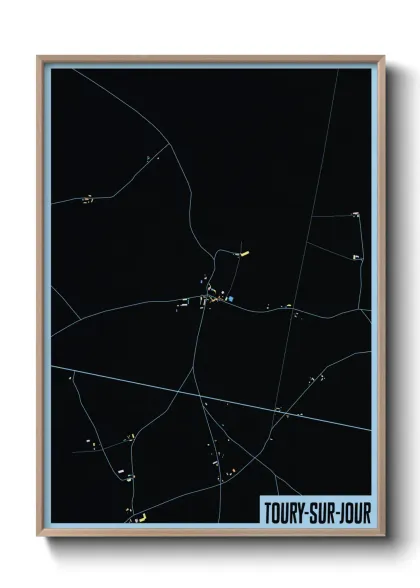 Une affiche de carte sur Toury-sur-Jour