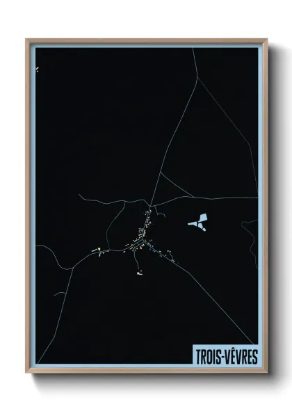 Une affiche de carte sur Trois-Vêvres