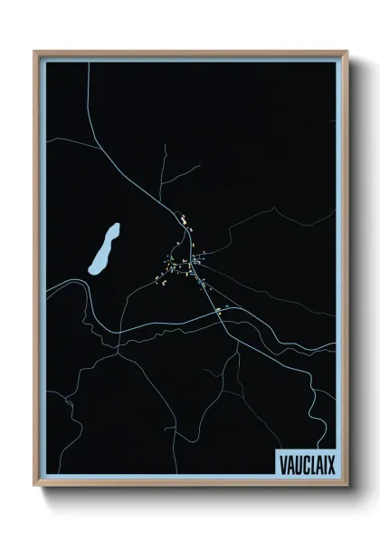 Une affiche de carte sur Vauclaix