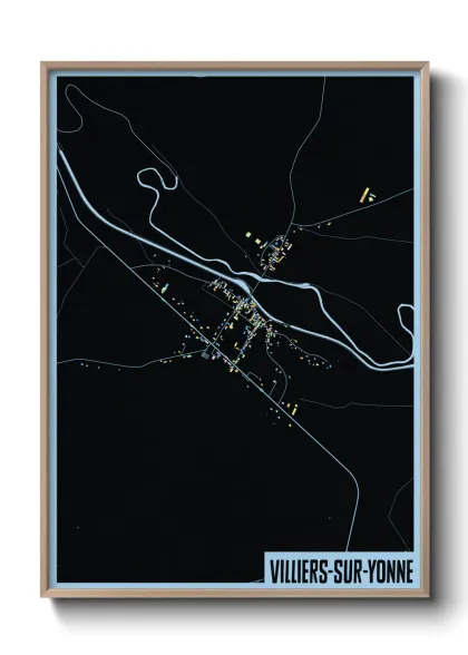 Une affiche de carte sur Villiers-sur-Yonne