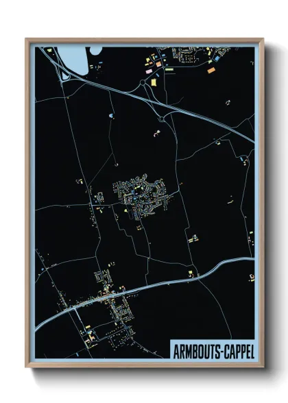 Une affiche de carte sur Armbouts-Cappel