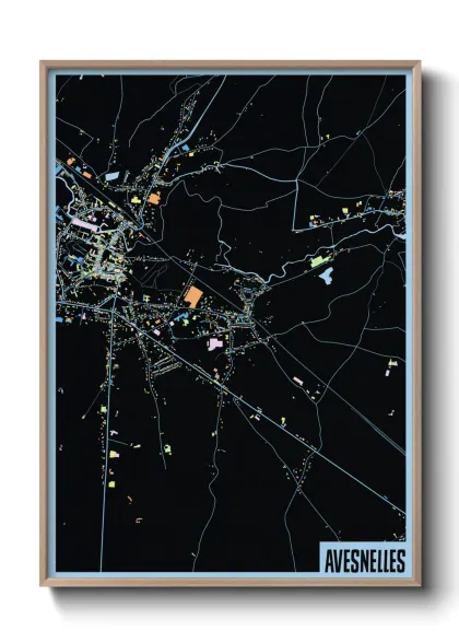 Une affiche de carte sur Avesnelles