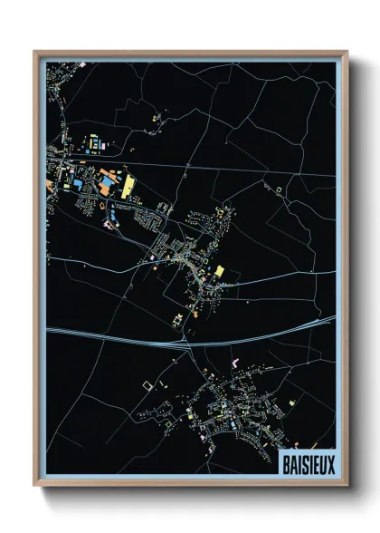 Une affiche de carte sur Baisieux