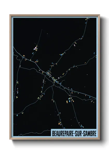 Une affiche de carte sur Beaurepaire-sur-Sambre
