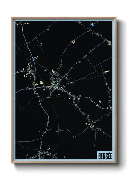 Une affiche de carte sur Bersée