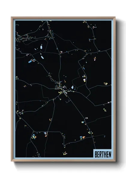 Une affiche de carte sur Berthen