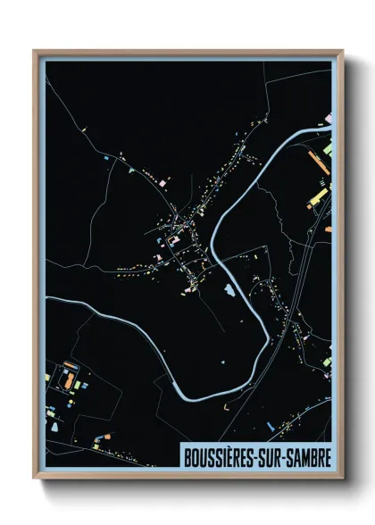 Une affiche de carte sur Boussières-sur-Sambre