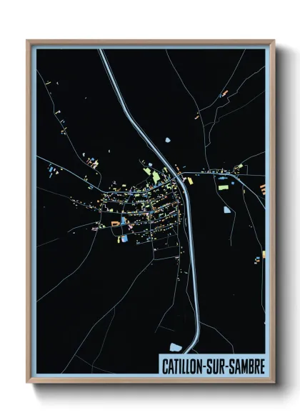 Une affiche de carte sur Catillon-sur-Sambre