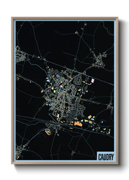 Une affiche de carte sur Caudry