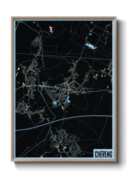 Une affiche de carte sur Chéreng