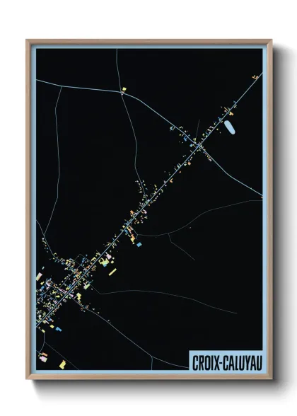 Une affiche de carte sur Croix-Caluyau