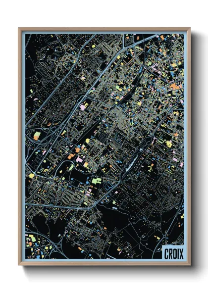 Une affiche de carte sur Croix