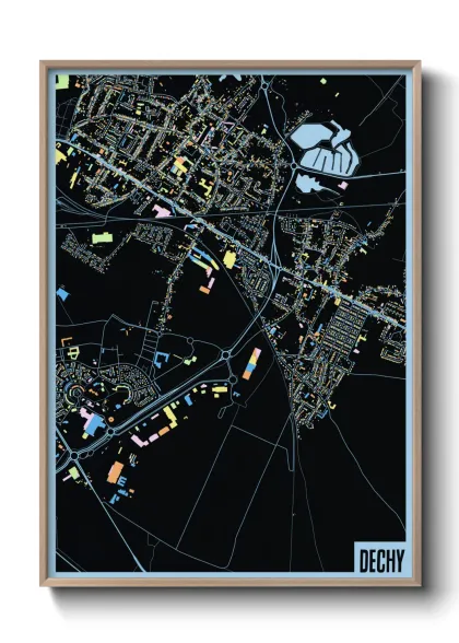 Une affiche de carte sur Dechy