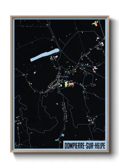 Une affiche de carte sur Dompierre-sur-Helpe