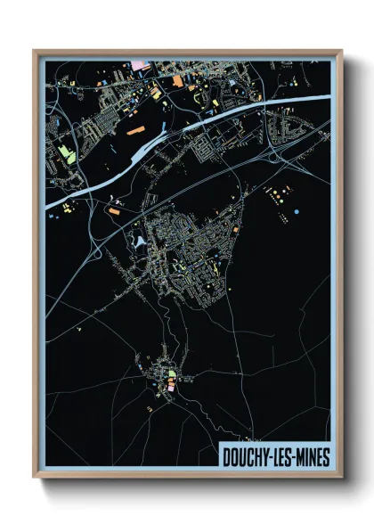 Une affiche de carte sur Douchy-les-Mines