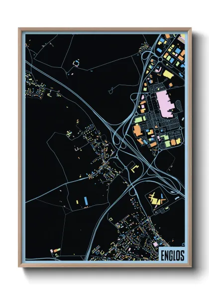 Une affiche de carte sur Englos