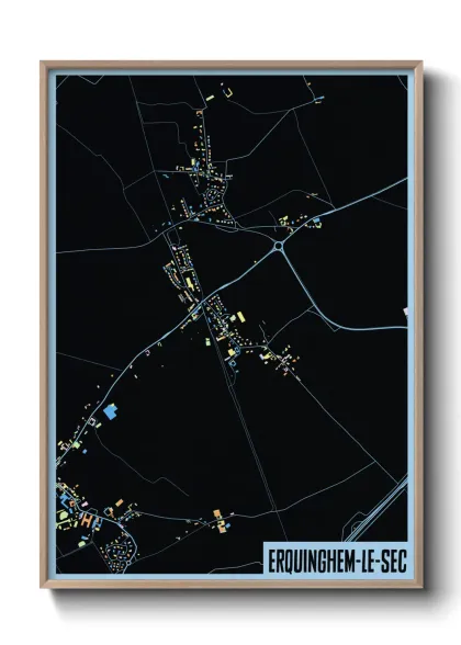 Une affiche de carte sur Erquinghem-le-Sec
