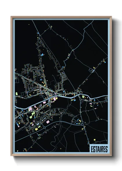 Une affiche de carte sur Estaires