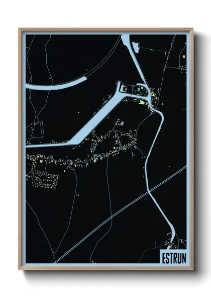 Une affiche de carte sur Estrun