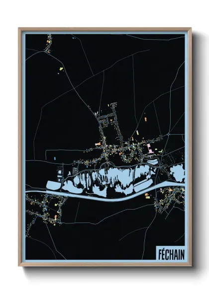 Une affiche de carte sur Féchain