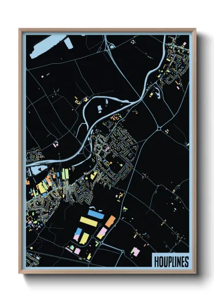 Une affiche de carte sur Houplines