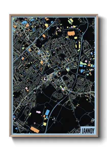 Une affiche de carte sur Lannoy