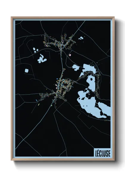 Une affiche de carte sur Lécluse