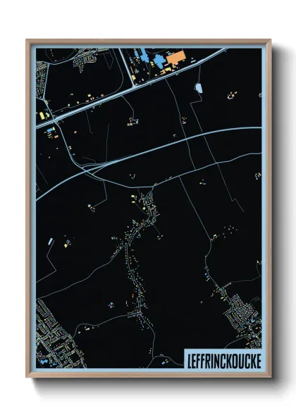 Une affiche de carte sur Leffrinckoucke
