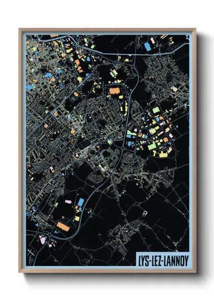 Une affiche de carte sur Lys-lez-Lannoy