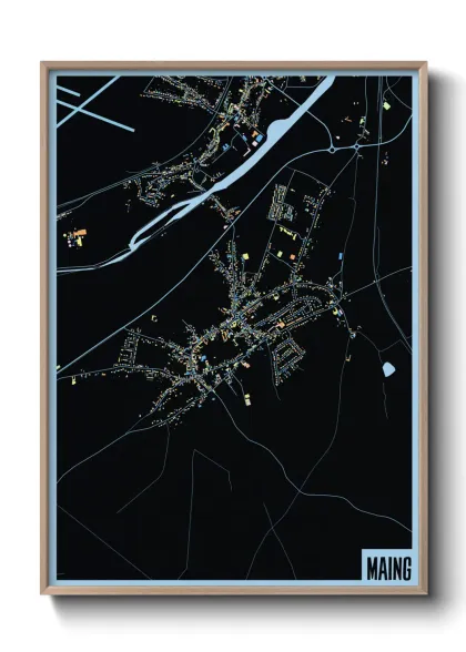 Une affiche de carte sur Maing