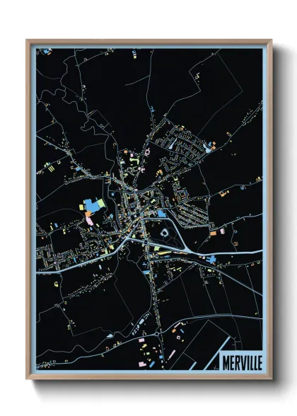 Une affiche de carte sur Merville