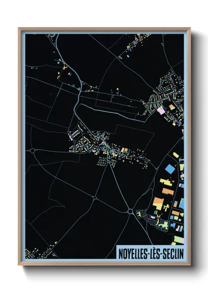 Une affiche de carte sur Noyelles-lès-Seclin