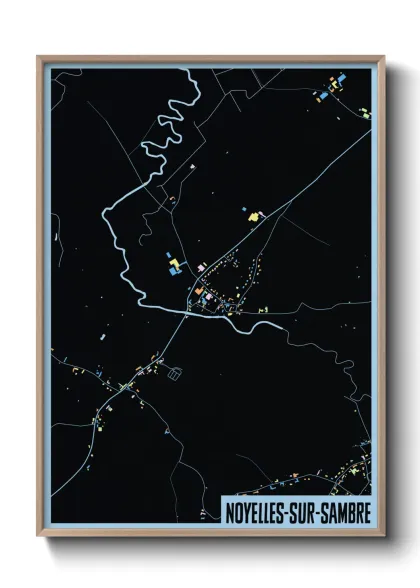 Une affiche de carte sur Noyelles-sur-Sambre
