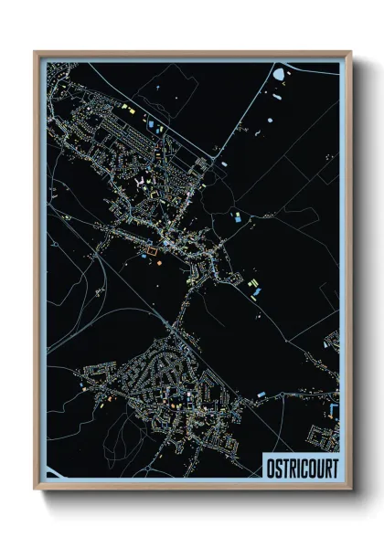 Une affiche de carte sur Ostricourt