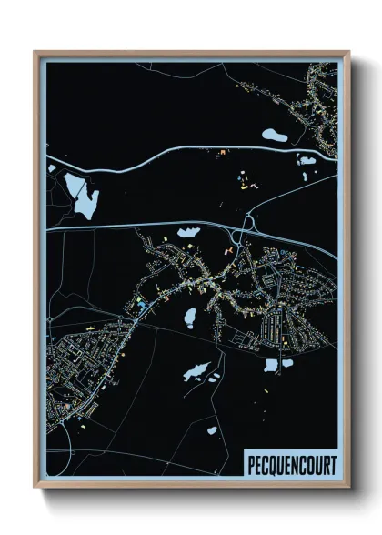 Une affiche de carte sur Pecquencourt