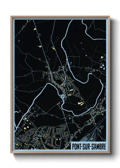 Une affiche de carte sur Pont-sur-Sambre