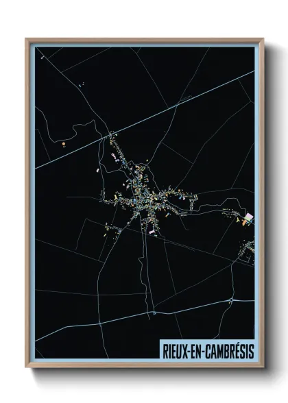 Une affiche de carte sur Rieux-en-Cambrésis