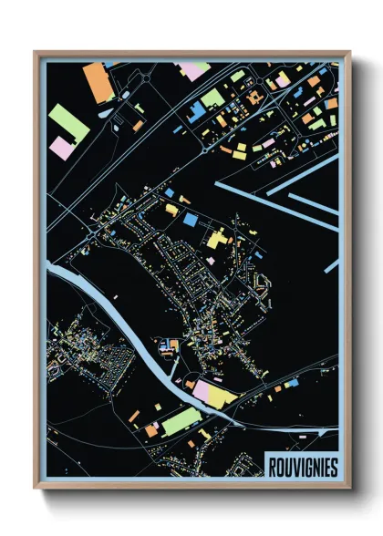 Une affiche de carte sur Rouvignies