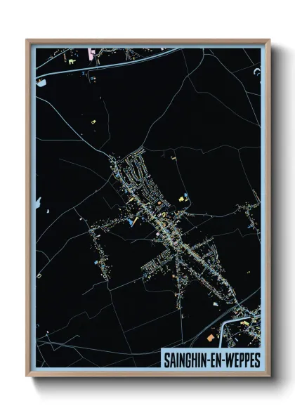 Une affiche de carte sur Sainghin-en-Weppes