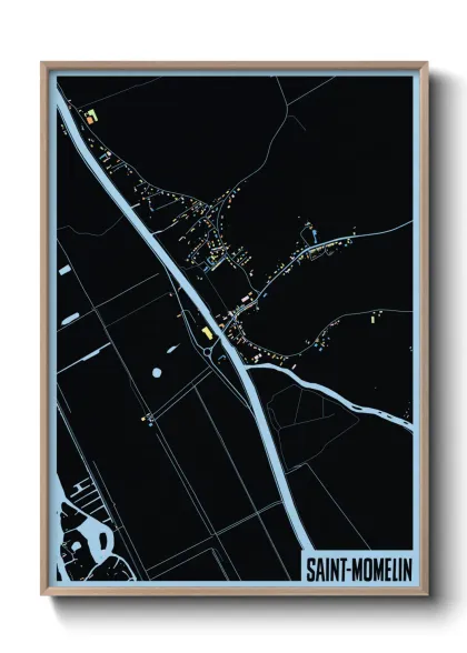 Une affiche de carte sur Saint-Momelin