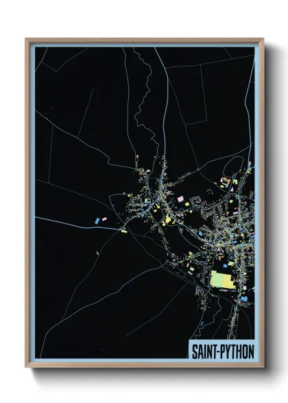 Une affiche de carte sur Saint-Python