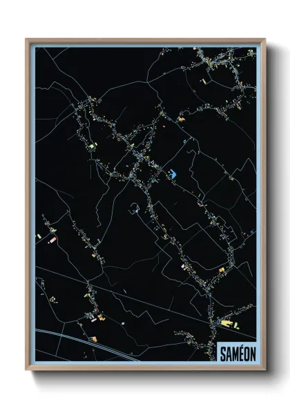 Une affiche de carte sur Saméon