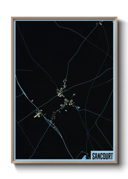 Une affiche de carte sur Sancourt